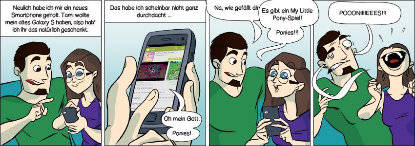 Piece of Me. Ein Webcomic über neue Smartphones und aufgeregte Freundinnen.