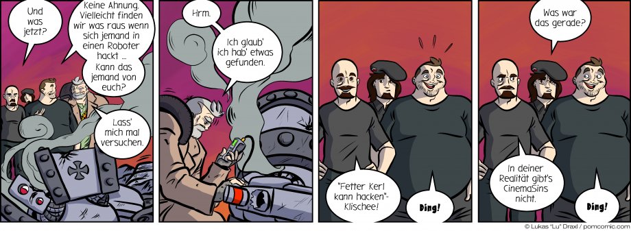 Piece of Me. Ein Webcomic über geheime Hacker-Fähigkeiten und CinemaSins. Ding!