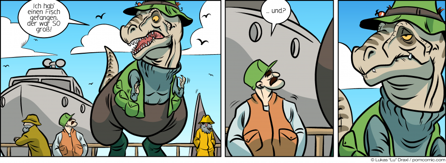 Piece of Me. Ein Webcomic über Dinosaurier-Fischer und schlechte Angeber.
