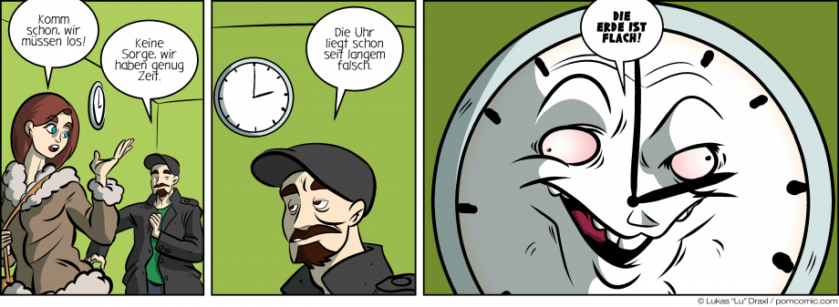 Piece of Me. Ein Webcomic über falsche Uhren und flache Erden.