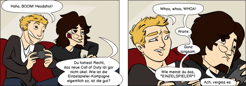 Piece of Me - Ein Webcomic über ein durchschnittliches Videospiel mit gutem Multiplayer und lachhafter Singleplayer-Kampagne. Kurz: Call of Duty.
